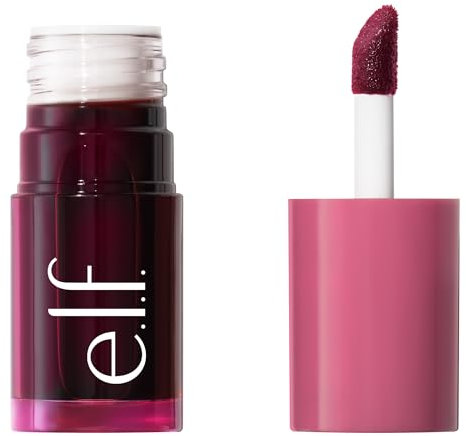 e.l.f. Sheer For It Blush Tint, vielseitiger Lippen- und Wangen-Tint, für einen natürlichen, langanhaltenden Farbkick, vegan und tierversuchsfrei, Plums Up