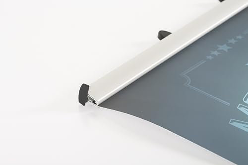 DisplayLager Kit de barres d'affiche avec barres pour posters en aluminium de 30 mm – 70 cm (B1), argenté, porte-photos, aluminium, pour mur intérieur