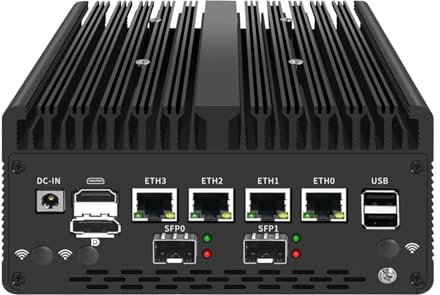 UDPTCP Mini PC 8505 sans Ventilateur avec DDR5 M.2 Nvme 4 i226 2.5G LAN, USB, HDMI, DP, Type C, 2 x 10G SFP+, WiFi, Micro Routeur Appliance, AES-NI, OPNsense, sans RAM sans SSD
