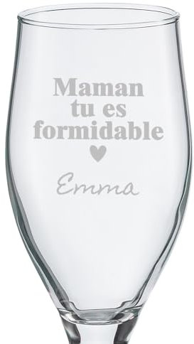 Wanapix | Verre à Bière Personnalisable | 50 cl. | Verre à bière avec Noms | Verres écologiques sans plomb | Cadeau de Fête des Pères pour les papas brasseurs | Maman tu es géniale