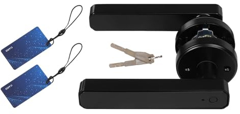 Fingerprint Door Lock, Smart Door Lock 4 Unlocking Methods(Fingerprint, Password, IC Card, Key), Low Battery Alarm, Smart Door Knob for Homes, Apartments,Offices