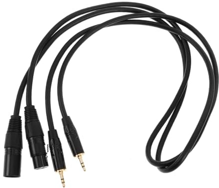 NUOBESTY 2pcs Trs to Xlr Pin Audio Cable Right Angled Connector for Compact Spaces Durable Microphone Cord for Synthesizers and Stage Use