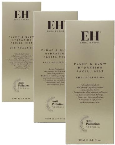Emma Hardie 90ml Plump & Glow Hydrating Facial Mist, Helps to Boost Hydration & Plumps Fine Lines and Tones Down Redness, Protects Skin from Pollution & Environmental Damage, Vegan & Cruelty Free