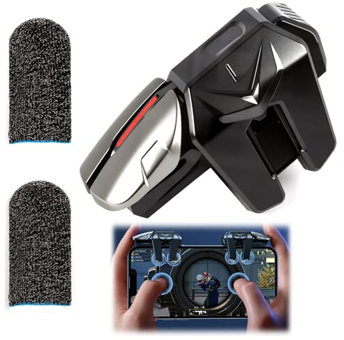 4 Trigger Controller Mobile Joystick per Smartphone, L1R1 + L2R2 Accessori Gaming per PUBG e COD, Compatibile con Telefoni Android e iOS