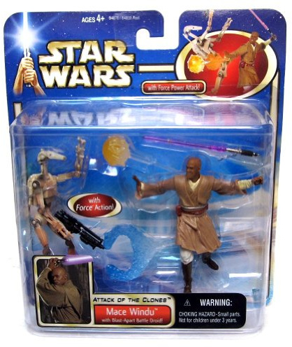 Hasbro Star Wars Attack of the Clones Mace Windu with Blast-Apart Battle Droid