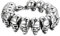 OIDEA Herren Armband Totenkopf aus Edelstahl: Silber Biker Schädel Armkette Punk Rock Skull Kopf Armreif Handgelenk Schmuck Geschenk für Männer Jungen