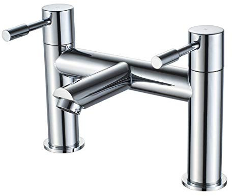 Luckyhome Bath Mixer Tap,Bathroom Double Lever Bath Tub Filler Mixer Tap Solid Brass Fitting