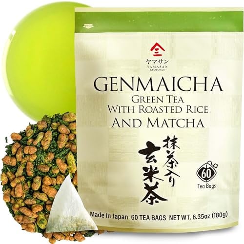 chaganju Genmaicha green tea with roasted brown rice, Low caffeine, Japanese Tea, 3g×60 tea bags【YAMASAN】