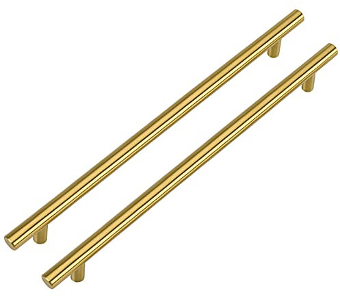 LONTAN 10 Piezas Tiradores Dorados de Cocina 192mm - Tiradores para Armarios y Cajones Vintage - Acero Inoxidable
