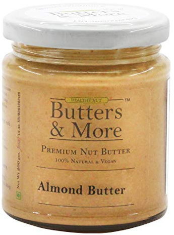 Butters & More Vegane natürliche Mandelbutter (200 g) ungesüßte Einzelzutat cremige Nussbutter Keto- & Diabetikerfreundlich