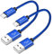 CLEEFUN Câble USB C Court [30CM/0.3M 2 Pack], 3A Rapide Chargeur Type C en Nylon pour Samsung Galaxy S10 S9 S8 Plus S10e S10 Lite, Note 8 9 10, A20e A40 A50 A70 A41 A51 A71