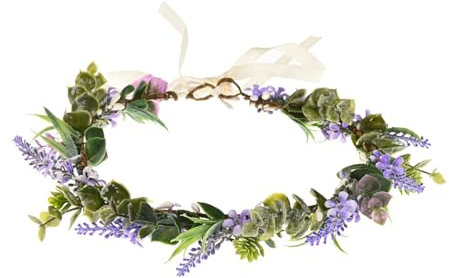 Vividsun Hochzeit Grünes Blatt Blumen Krone Boho Braut Blumenkrone Mutterschaft Foto Requisiten Kopfschmuck - Violett - Einheitsgröße