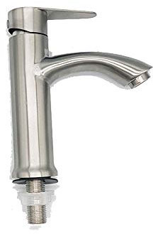 Badarmaturen Gebürsteter Edelstahl Waschbecken Wasserhahn Einloch Heißes Und Kaltes Wasser Wasserhahn Waschbecken Waschbecken Wasserhahn