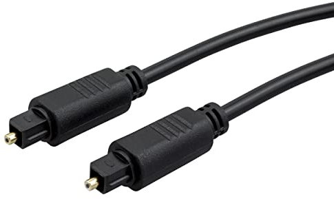 ecabo 1,5m Toslink-Kabel 4,0mm – Optisches Digital Audio Kabel – Toslink Stecker – schwarz – vergoldete Kontakte – LWL-Kabel – Lichtwellenleiter – für Fernseher, PC, Receiver und mehr