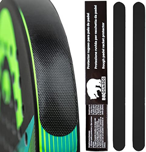 Schutzband für Padelschläger. Schwarz Padelschläger-Schutz raue Oberfläche (2 Stück). Rahmenschutz Padelschläger mit Klebstoff für maximalen Schutz