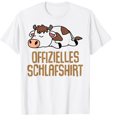 Offizielles Schlafshirt Pyjama Nachthemd Kuh Kalb Geschenk T-Shirt