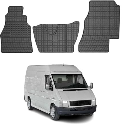OMAC Fußmatten für VW LT 1996-2006 TPE 3tlg Schwarz | Automatten, Gummimatten, Allwetter, Antirutsch, fahrzeugspezifisches Produkt, wasserdicht