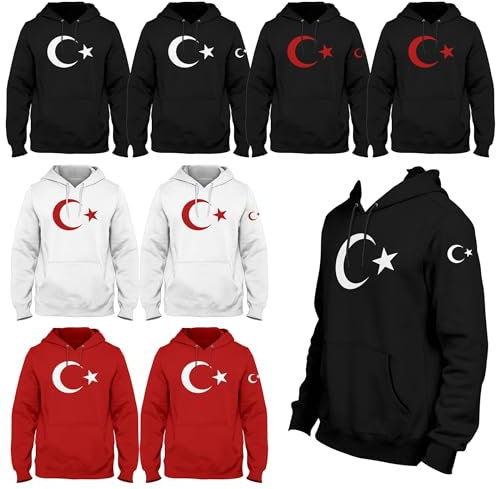Hoodie mit Türkiye Türkei Pulli Geschenk Top Qualität Ayyildiz für Herren und Damen