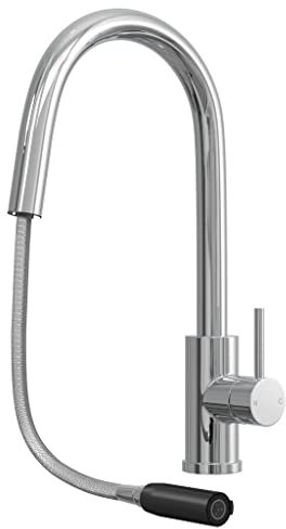 Liquida EPO11CH Single Lever Pull Out Mono Mixer Chrome Kitchen Mixer Tap