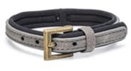Beeztees Balacron Ax - Dog Collar - Imitation Leather - Grey - 21-26 cm