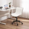 YOUTASTE Bürostuhl Ergonomischer im Fischschwanz-Design, Schreibtischstuhl Drehstuhl mit Rollen, Höhenverstellbarer und Wippfunktion, Computerstuhl für Homeoffice und Büro, Weiß