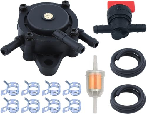 Adefol Pompa Benzina per Honda GX100 GC135 GC160 GCV520 GCV530 GX610 GX620, Pompa del Carburante con Valvola Arresto + Filtro + Tubo + Fascette Accessorio Motore 15-25 HP