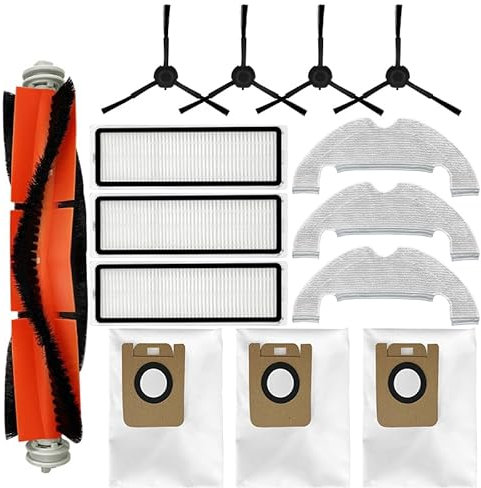 Set di accessori di ricambio per Dreàme Bot D10 Plus RLS3D Robot Aspirapolvere 2 spazzole principali, 4 filtri, 4 spazzole laterali, 4 panni per la pulizia, 4 sacchi per la polvere, 2 strumenti per la