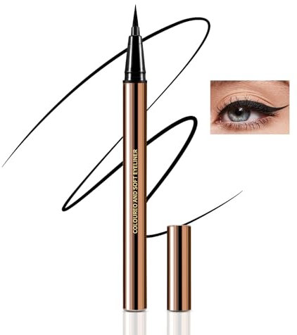 Boobeen Flüssiger Eyeliner-Stift, Wasserfester Bunter Augen-Makeup-Konturenstift mit Ultrafeiner Filzspitze, Ink Liner Eyeliner Lang Anhaltend, Schnell Trocknend, Gleitet Leicht Auf