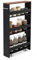 GOPLUS Chariot à roulettes de Cuisine à 4 Niveaux, 47 x 13 x 80 CM, Chariot de Rangement avec 4 roulettes Silencieuses, Poignée Latérale, Plaques de Protection, pour Cuisine/Salon (Noir+Brun)