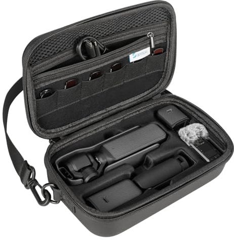 SKYREAT Osmo Pocket 3, Custodia in PU Portatile, Custodia Protettiva da Viaggio Compatta per DJI Osmo Tasca 3 Accessori Creator, Borsa Nera