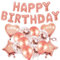 Sheryl&Rain 16 Pezzi Buon Compleanno Decorazione Palloncini, Happy Birthday Addobbi, Buon Compleanno Banner e Palloncini, Buon Compleanno Decorazioni per Festa di compleanno (Oro rosa)