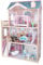 TikTakToo Puppenhaus Puppenstube Traum Villa Set aus Holz, komplett eingerichtet, mit Balkon Terrasse, 12-TLG. aus MDF-Holz, für Puppen bis 29 cm geeignet