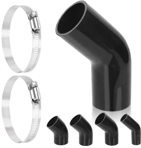 Swpeet 3 tubi in silicone rinforzato a 4 strati, 63 mm, gomiti a 45 gradi, con bullone a T in acciaio inox 304 da 59 a 82 mm, tubo flessibile in silicone per intercooler