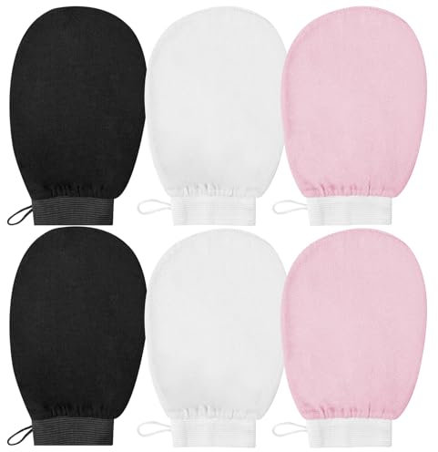 Maxentico pour Gant Exfoliant Corps, Gants Exfoliants pour le Visage, Exfoliating Gloves, de toilette de Bain Super Doux Gants(6Pcs), pour Gommage Corporel Exfoliant pour le Bain, Spa, Massage