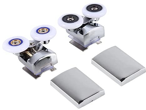 Adjustable 26mm Twin Shower Door Rollers, 304 Stainless Steel, for 6mm Glass Doors with Screw Cover Caps, Suitable for Most Shower Enclosures