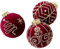 yanzisura Weihnachtskugeln-Ornamente,Rote Weihnachtskugeln - Christbaumschmuck, bruchsichere beflockte Kugel - 3 Stück Pailletten-Weihnachts-Glitzerkugeln, Samt-Weihnachtsbaumbehänge, Kugeln für