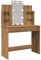 vidaXL Schminktisch mit LED-Leuchten Artisan-Eiche 96x40x142 cm, Kosmetiktisch, Schminktisch mit Spiegel, Schminktisch mit Schubladen, Frisiertisch
