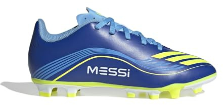 adidas Kids F50 Club Juniors Firm Ground Football Boots Blue/Yellow 3 UK Child