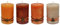 ZauberDeko Adventskerzen Stumpenkerzen Kerzen Orange Safran Beige Baum Stern Braun Adventskranz Weihnachten Deko 9x6cm 4 Stück