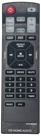 AULCMEET AKB73656402 AKB73656401 Mando a Distancia de Repuesto Compatible con LG Stereo Home Audio Mini Hi-Fi System CM2820 CM2630 CM-2820 CM-2630B CMS2630FH CM2640 CM2630DAB CM2630DAB