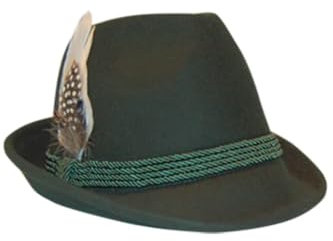 Edelnice Trachtenmode Trachtenhut aus 100% Wolle mit echter Feder, Gr. 55-59, 7
