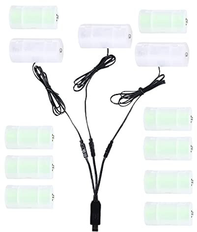 TIANQUXNGI 3-in-1-USB-Stromkabel auf C-Batterie für Taschenlampen, Herd, Warmwasserbereiter und mehr, 110 cm