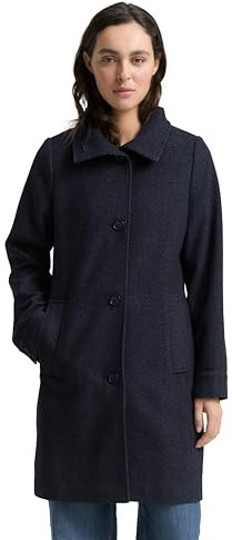 TOM TAILOR Damen 1047522 Wollmantel mit Stehkragen