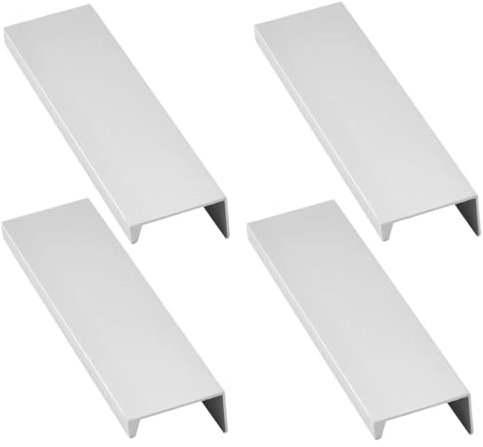 Lot de 4 poignées de porte cachées, poignées de meuble cachées, poignée de tiroir en aluminium pour chambre à coucher, cuisine, armoire Centre du trou 120 mm