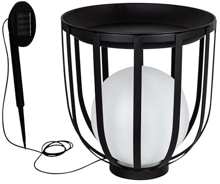 Haushalt International Tisch Beistelltisch mit Solar LED Kugellampe 70486