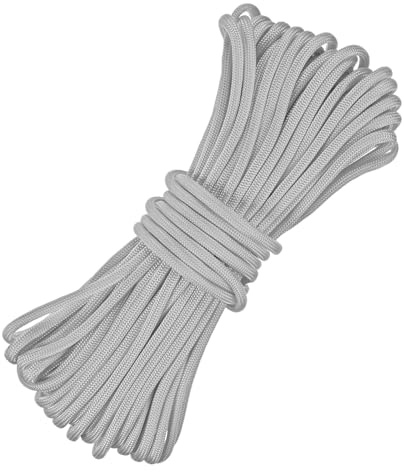 TIXIPEM 1PCS Guyline Camping Paracord 4 mm 49ft Ultralight Thin, Gray | Guy Lines, 7 Strands, 550lb, Cord Rope, For Tents Tarps Hiking