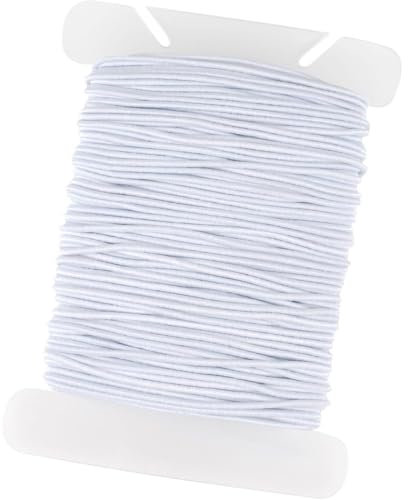 LAJUP 1Pcs Filo Per Braccialetti 1Mm X 20M, Filo Elastico Per Braccialetti Resistente, Rotondo Cordoncino Per Collane Gioielli Fai Da Te Perline Artigianato Decorazioni, Bianco