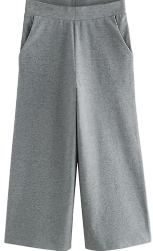 NEXT Mädchen Jersey-Hose mit weitem Bein Holzkohle Grau Numeric_134