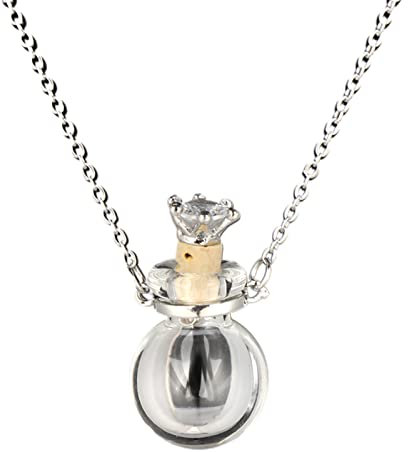 FIRSTXIU Necklace,Clear Water Drop Bottle Necklaces Essential oil Keep Openable Make a for Wish Pendant Blood Vial Necklace For Wo