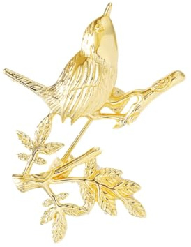 Homoyoyo Broches Oiseaux et Branches en Cuivre Or, Décoration Facile à Porter, Détails Exquis, pour Vêtements et Paquet, Lot de 2 Pièces pour Femmes et Filles